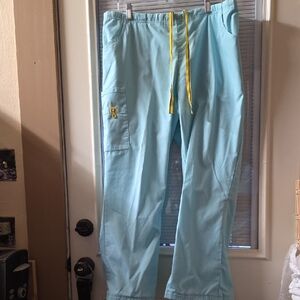Light Blue Women's Pants with Yellow Accents